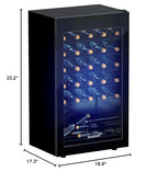 Honeywell 34 Bottle Compressor Wine Cooler Refrigerator, Large Freestanding Wine Cellar For Red, White, Champagne or Sparkling Wine, Digital Temperature Control, Stainless Steel