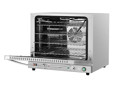 KoolMore 23 in. Commercial Countertop Convection Oven for Half-Size Pans with 4 Racks 2800W of Power and Steam Injection, 240V in Stainless-Steel, ETL Listed for Safety and Sanitation (KM-CTCO-23STI)