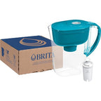 Dzbanek filtrujący wodę Brita Metro z wskaźnikiem wymiany filtra SmartLight, bez BPA, zastępuje 1800 plastikowych butelek z wodą rocznie, wystarcza na dwa miesiące, zawiera 1 filtr, mały - pojemność 6 filiżanek, turkusowy