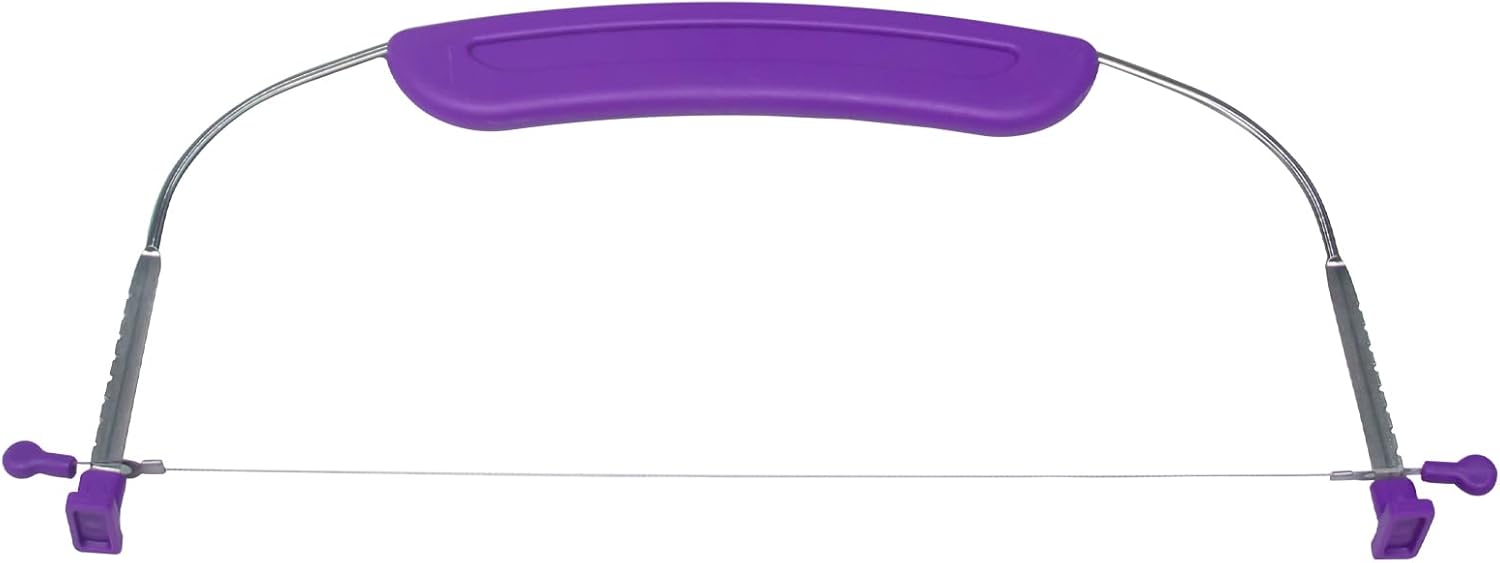 Adjustable Cake LevCake Cutter Slicer Leveler, 9 Different Height Premium Food Grade Stainless Steel Double Wires Cake Cutter/Slicer/Adjustable Cake Leveler for Leveling and Molding (Purple)