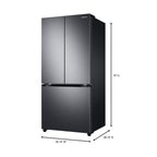 Холодильник SAMSUNG RF18A5101SG з французькими дверцятами, 18 куб. футів, Smart Counter Depth, чорний, з нержавіючої сталі