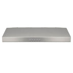 Broan-NuTone BCSQ130SS Trzybiegowy okap Glacier podszafkowy z oświetleniem LED, zgodny z normami ADA, 1,5 Sones, maks. dmuchawa 375 CFM, 30 cali, stal nierdzewna