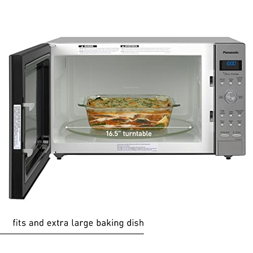 Piekarnik Panasonic z technologią inwertera cyklonowego, 1250 W, 2,2 stopy sześcienne, kuchenka mikrofalowa do blatu z czujnikiem Genius One-Touch Cooking – NN-SD975S (stal nierdzewna/srebrny), stal nierdzewna