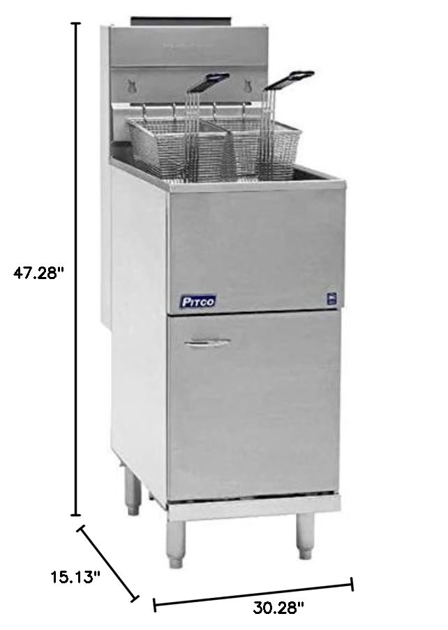 Natural Gas Pitco 40D Tube Fired Gas Floor Fryer 40-45 Pound 115,000 BTU