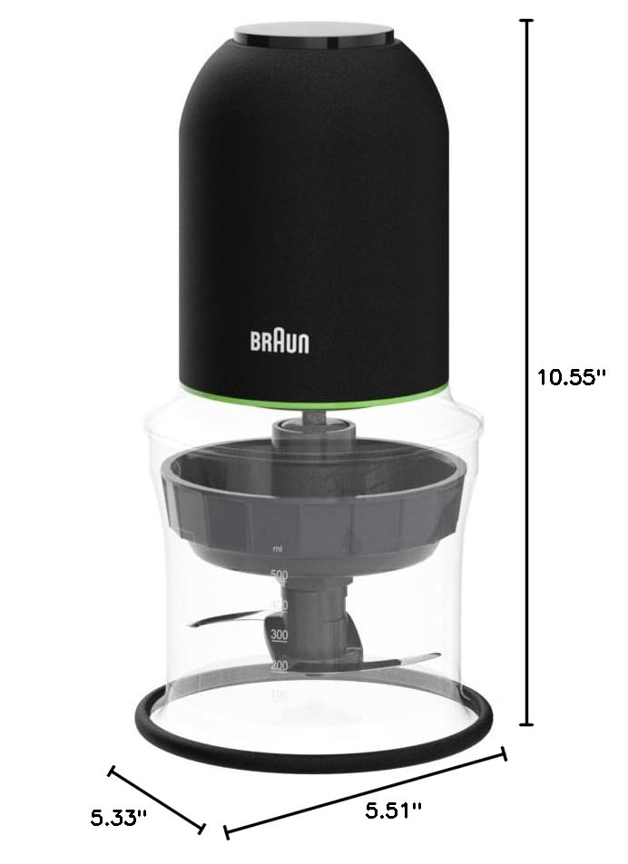 Braun CH3012BK EasyPrep™ Mini Robot Kuchenny, 4 szklanki, Czarny