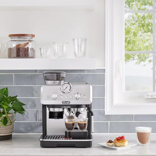 De'Longhi La Specialista Espresso Machine with Grinder, Milk Frother, 1450W, Barista Kit - Bean to Cup Coffee & Cappuccino Maker,Stainless Steel, Black