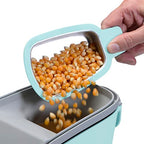 Presto 04867 Poplite Plus Hot Air Popcorn Popper - Wbudowana miarka + Roztapia masło, Łatwe czyszczenie, Wbudowany zwijacz przewodu, 18 filiżanek, Aqua