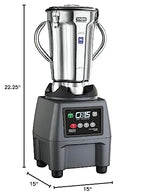 Waring Commercial CB15 Ultra Heavy Duty 3.75 HP Blender, Electric Touchpad Controls with Stainless Steel 1 Gallon Container, 120V, 5-15 Phase Plug,Black