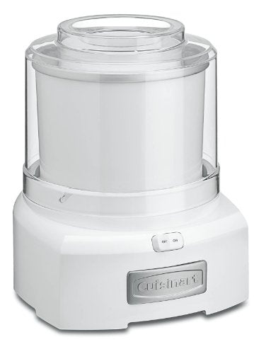 Maszyna do robienia lodów Cuisinart, sorbet 1,5 kwarty, maszyna do robienia mrożonego jogurtu, podwójnie izolowana, biała, ICE-21P1
