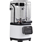 Blender VEVOR Professional z osłoną, Blendery do użytku komercyjnego, Blender kombinowany o pojemności 68 uncji, Blender ze stali nierdzewnej, 9 prędkości i 5 funkcji, do koktajli, smoothie, koktajli i kruszenia lodu, biały