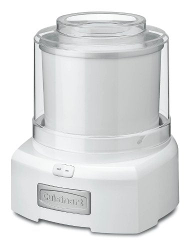 Maszyna do robienia lodów Cuisinart, sorbet 1,5 kwarty, maszyna do robienia mrożonego jogurtu, podwójnie izolowana, biała, ICE-21P1