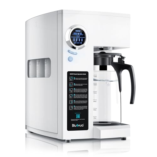 Bluevua RO100ROPOT-UV System odwróconej osmozy Filtr do wody na blacie - 6-stopniowe oczyszczanie z promieniowaniem UV i remineralizacją, filtracja odwróconej osmozy na blacie, przenośny oczyszczacz wody