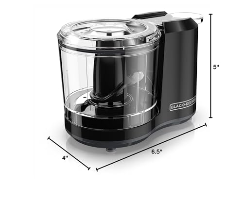 BLACK+DECKER 1,5-filiżankowy elektryczny rozdrabniacz do żywności, funkcja One Touch Pulse, silnik 150 W, ostrze Stay-Sharp, można myć w zmywarce