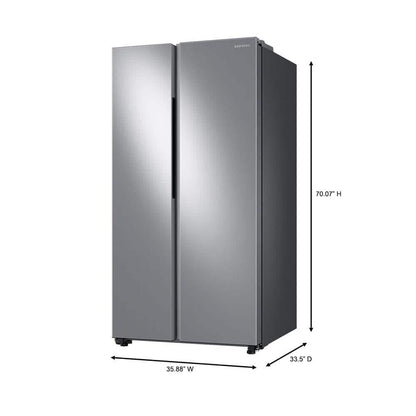 SAMSUNG RS28A500ASR 28 Cu. Ft. Stainless Steel Side-by-Side Smart Refrigerator