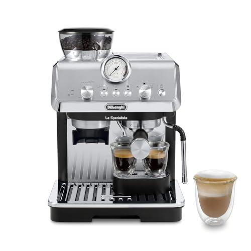 De'Longhi La Specialista Espresso Machine with Grinder, Milk Frother, 1450W, Barista Kit - Bean to Cup Coffee & Cappuccino Maker,Stainless Steel, Black