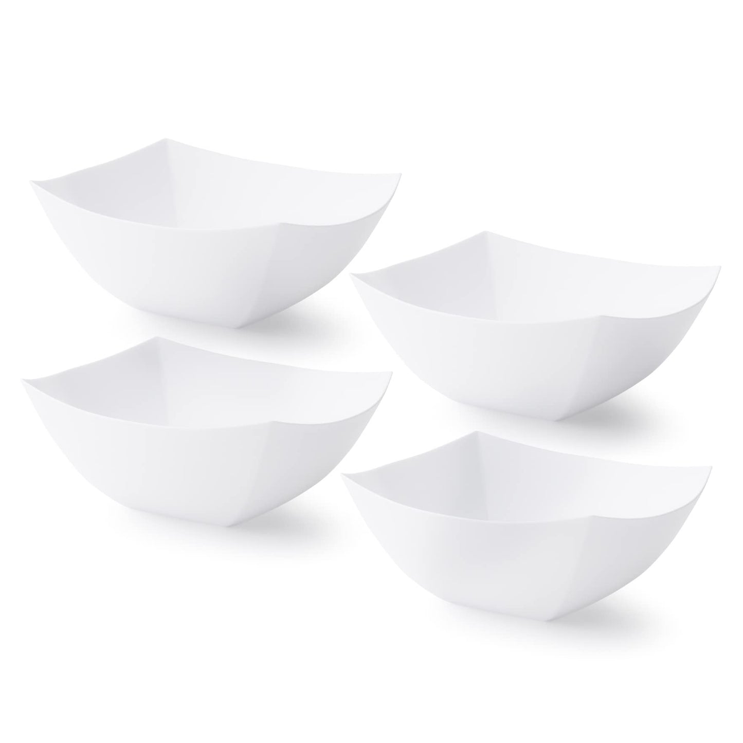 Posh Setting - Clear Plastic Serving Bowls for Party (8oz - 4 Pack) Square, Disposable, Salad & Fruit Bowls for Party Table, Candy Containers for Candy Buffet