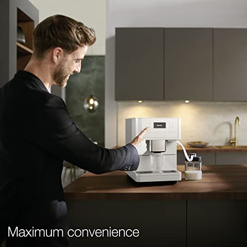 Miele CM 6160 MilkPerfection Automatic Coffee Machine - OneTouch for Two, AromaticSystem, 4 individual profiles, DoubleShot, WiFi-compatible, LED lighting, easy cleaning, in Lotus White