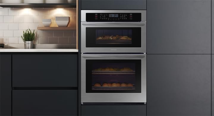 SAMSUNG 30" Electric Wall Oven Microwave Combo, Black Stainless Steel, NQ70T5511DS/AA