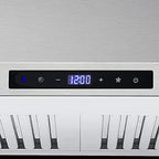 COSMO COS-63175S 30 in. Vista Collection 380 CFM Ducted Wall Mount Range Hood, Touch Controls, LED Lights, Stainless Steel