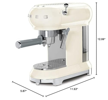 Smeg ECF01CRUS Espresso Coffee Machine, One Size, 1L, Cream