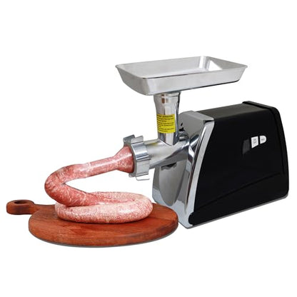 Valley Sportsman #8 Electric Meat Grinder and Sausage Maker, 1/2HP 575W Max, Meat Mincer Machine with Stainless Steel Blade & 3 Grinding Plates, Sausage Stuffer Tube for Home Kitchen Use, Black