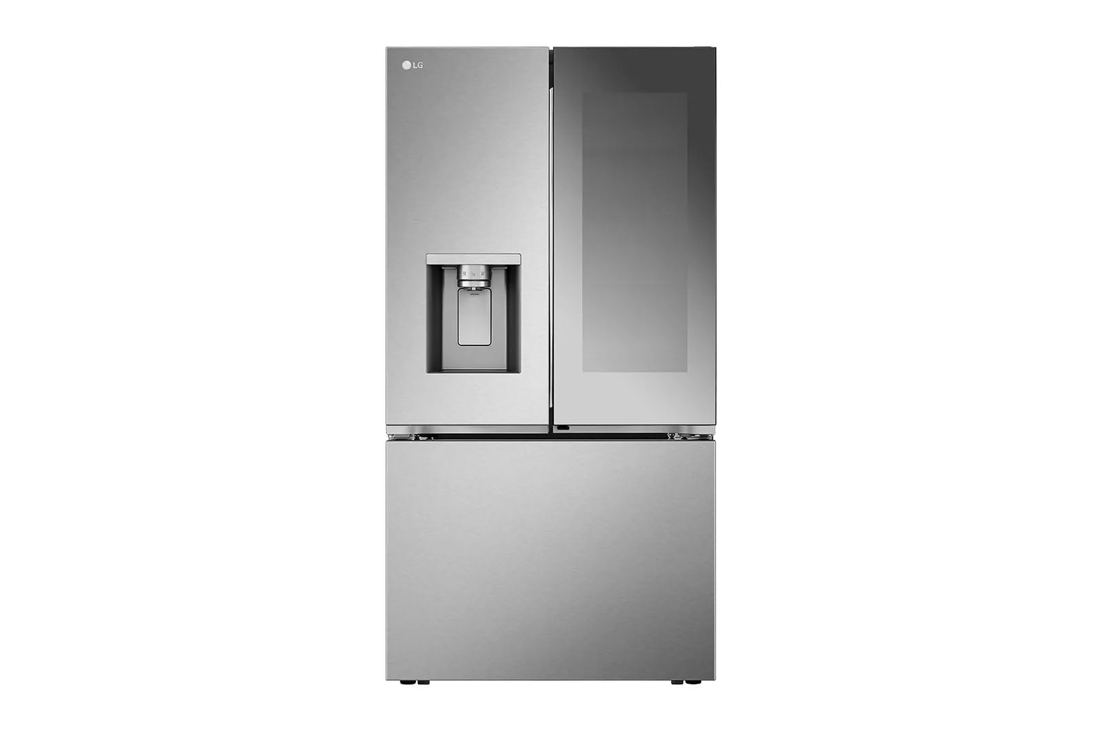 Холодильник LG LRYKC2606S, 26 куб. футів, з французькими дверцятами, розумним дзеркалом InstaView® Counter-Depth MAX™ та чотирма видами льоду