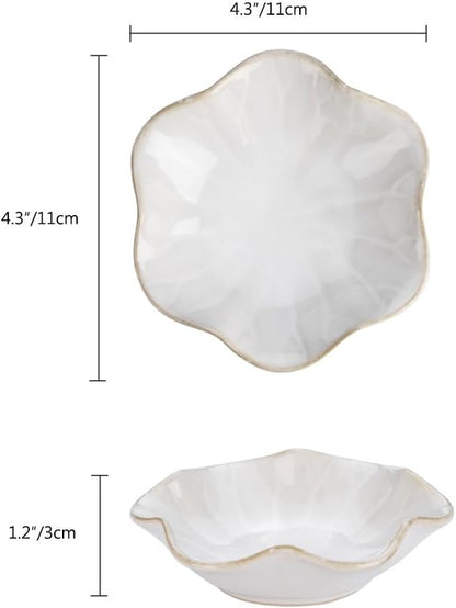 Lotus Leaf Shape Ring Holder Dish, Small Key Bowl, Ceramic Trinket Tray Jewelry Dish Organizing Necklace Earrings for Mom Friend Sister, White. All Jewelries Are NOT Included.