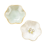Lotus Leaf Shape Ring Holder Dish, Small Key Bowl, Ceramic Trinket Tray Jewelry Dish Organizing Necklace Earrings for Mom Friend Sister, White. All Jewelries Are NOT Included.