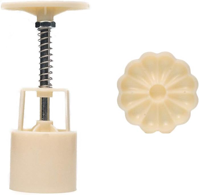 Cookie Press Mid-Autumn Festival Hand-Pressure Moon Cake Mould with 6 Pcs Mode Pattern for 1 Sets - 50g Cookie Stamp Mooncake Mold Set - Cookie Stamps DIY Decoration Press Cake Cutter