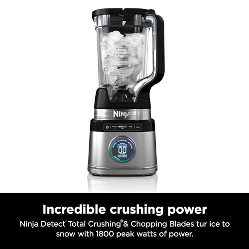 Блендер Ninja TB201 Detect Power Blender Pro, технологія BlendSense, для смузі, коктейлів тощо, пікова потужність 1800 Вт, глечик об'ємом 72 унції, блендер, чорний