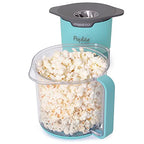 Presto 04811 PopLite My Munch Hot Air Popcorn Popper - osobisty rozmiar, wbudowana miska do serwowania, kompaktowa konstrukcja, 8 filiżanek, niebieski