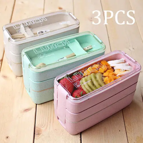 Wheat Straw Plastic Japanese Bento Box