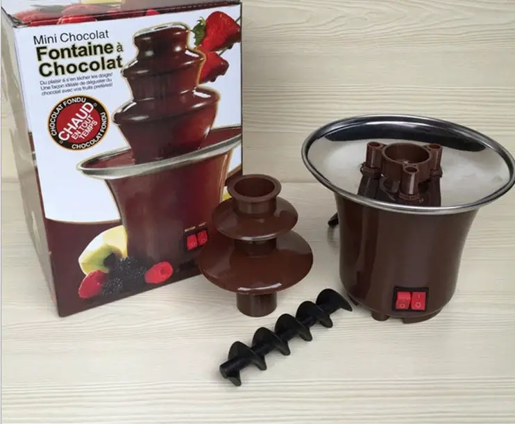 Household Three Layer Chocolate Fountain Chocolate Hot Pot Homemade Chocolate Melting Tower Furnace Belt Heating