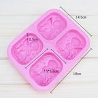 4 Hole Angels  Food-Grade Silicone Material Angel Couple Soap Mold Cake Maker Tool - Walfos® Kitchenware