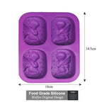 4 Hole Angels  Food-Grade Silicone Material Angel Couple Soap Mold Cake Maker Tool - Walfos® Kitchenware