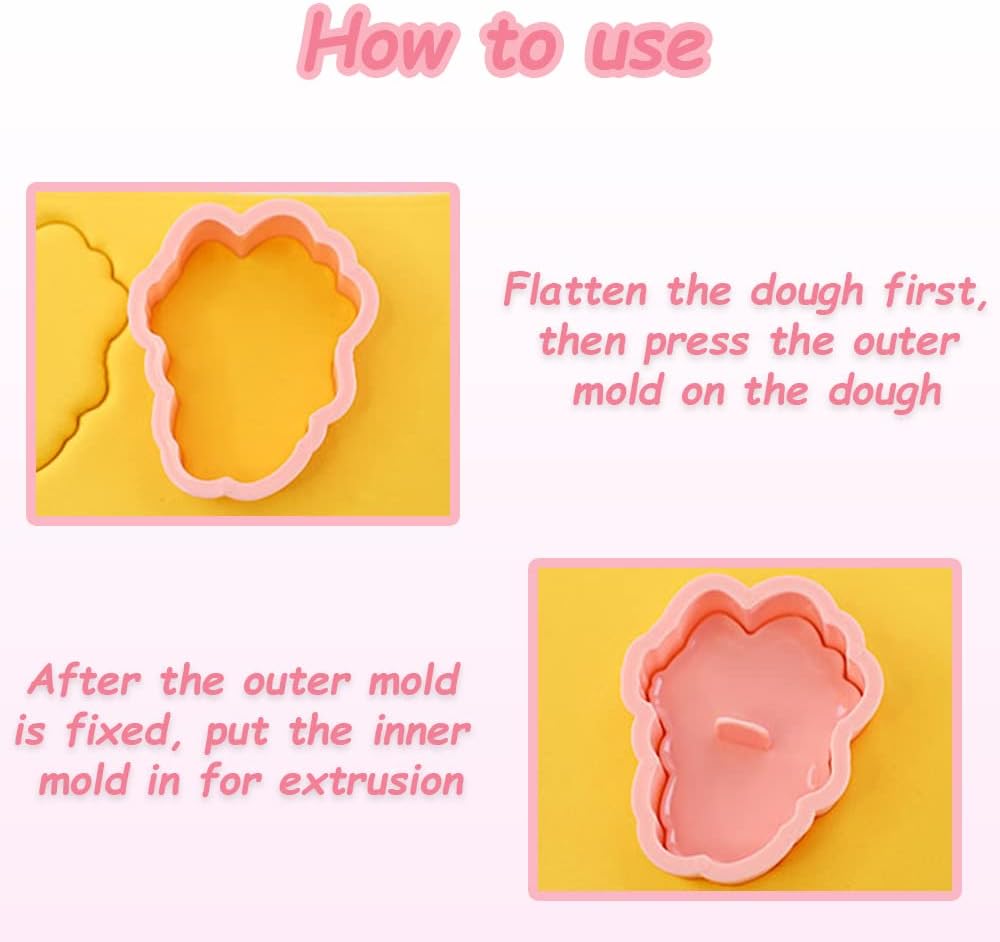 8 Piece Mini Cartoon Cookie Cutters, 3d Raised Design Gingerbread Cookie Stamps, Cute Cat Shape Cookie Molds, suitable for Frosting Decoration, Mini Pie Molds, Apple Pie Pastry Cutter, Fruit Cutter