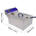TAIMIKO Commercial Electric Deep Fryer Stainless Steel Tanks With Lid Easy Clean Home and Commercial Use Countertop Kitchen Fat Fryer Machine for French Fries (Single Tank,6L)