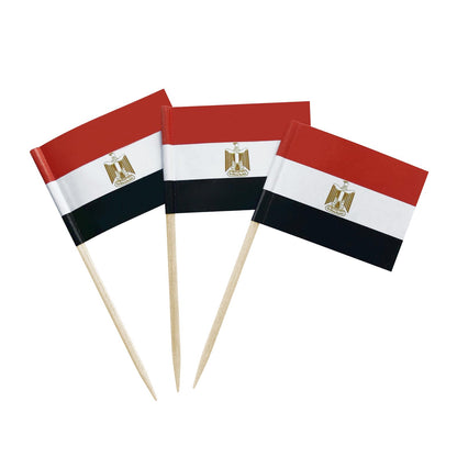 100 Pack USA American Flag US Toothpick Flags, Cocktail Picks Mini Stick Cupcake Toppers Country Picks Party Decoration Celebration Cocktail Food Bar Cake Flags (American)