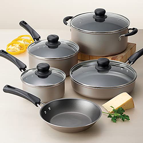 Tramontina 9-Piece Non-Stick Cookware Set, Champagne