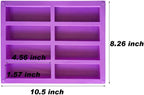 Palksky (2 Pcs) 8 Cavity Rectangle Granola Bar Silicone Mold/Nutrition/Cereal Bar Molds Energy Bar Maker for Chocolate Truffles Ganache Bread Brownie Cornbread Cheesecake Pudding Butter Mould