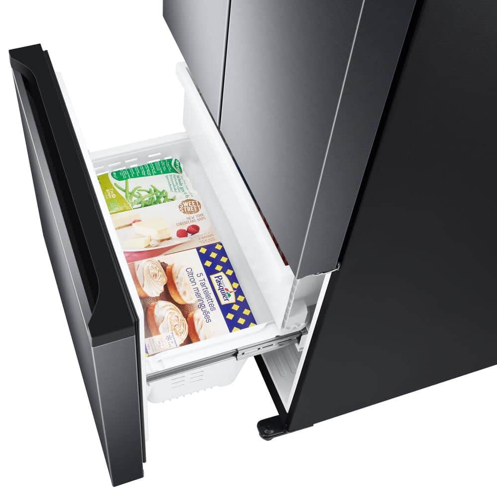 Холодильник SAMSUNG RF18A5101SG з французькими дверцятами, 18 куб. футів, Smart Counter Depth, чорний, з нержавіючої сталі