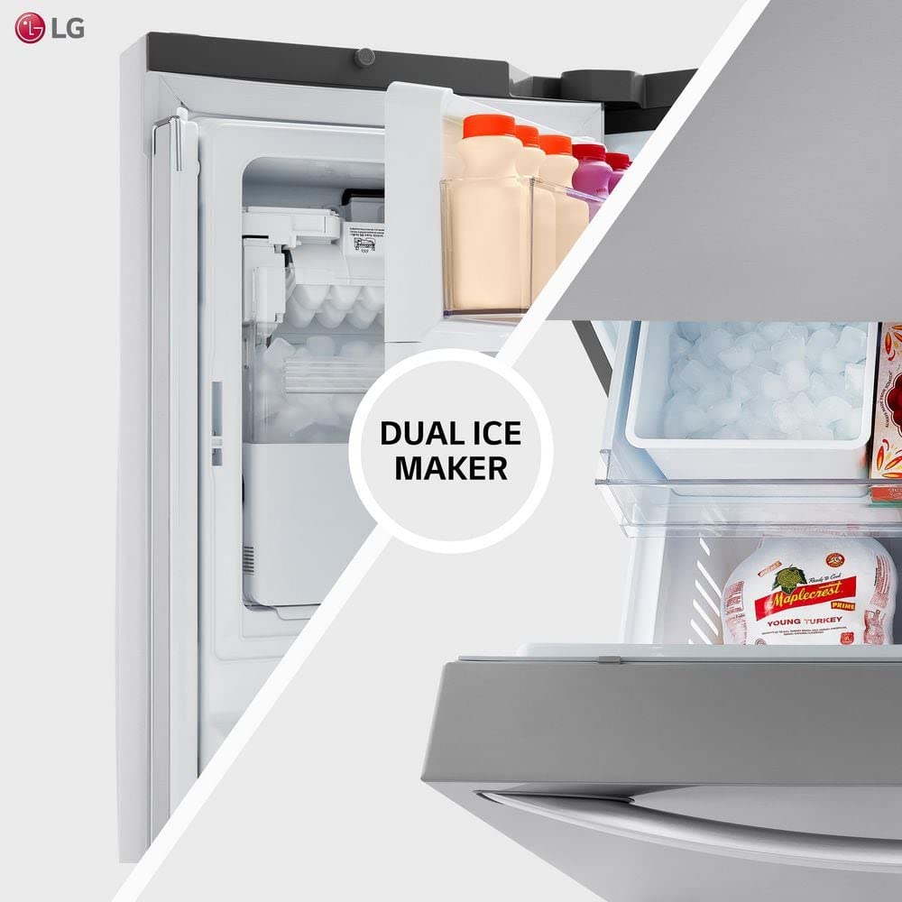 Розумний холодильник LG LRFLC2706S з французькими дверцятами об'ємом 27 кубічних футів з нержавіючої сталі