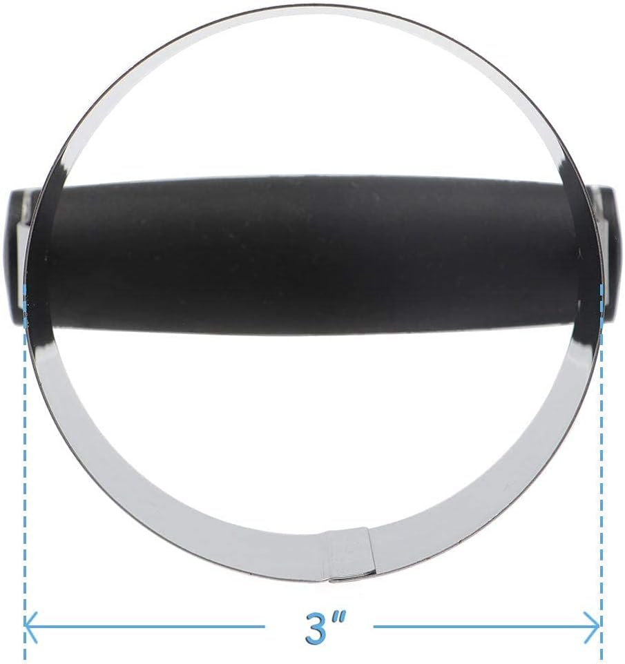 HULISEN 3 inch Biscuit Cutter, Stainless Steel Round Cookies Cutter with Soft Grip Handle, Gift Package