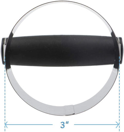 HULISEN 3 inch Biscuit Cutter, Stainless Steel Round Cookies Cutter with Soft Grip Handle, Gift Package