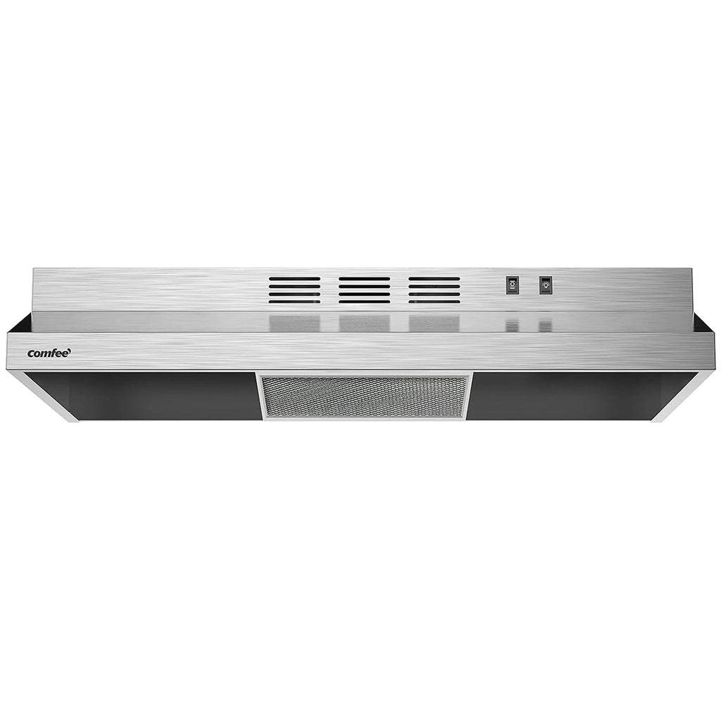 Comfee' CVU30W2AST 30 Inch Ducted Ductless Vent Durable Stainless Steel Kitchen Reusable Filter, 200 CFM, 2 Speed Exhaust Fan Under Cabinet Range Hood