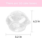 Cupcake Holders Individual,50 PC Cupcake Containers Disposable Clear Plastic Single Muffin Dome Holders Cases Individual Cupcake Boxes Bulk (white, 50 pcs)