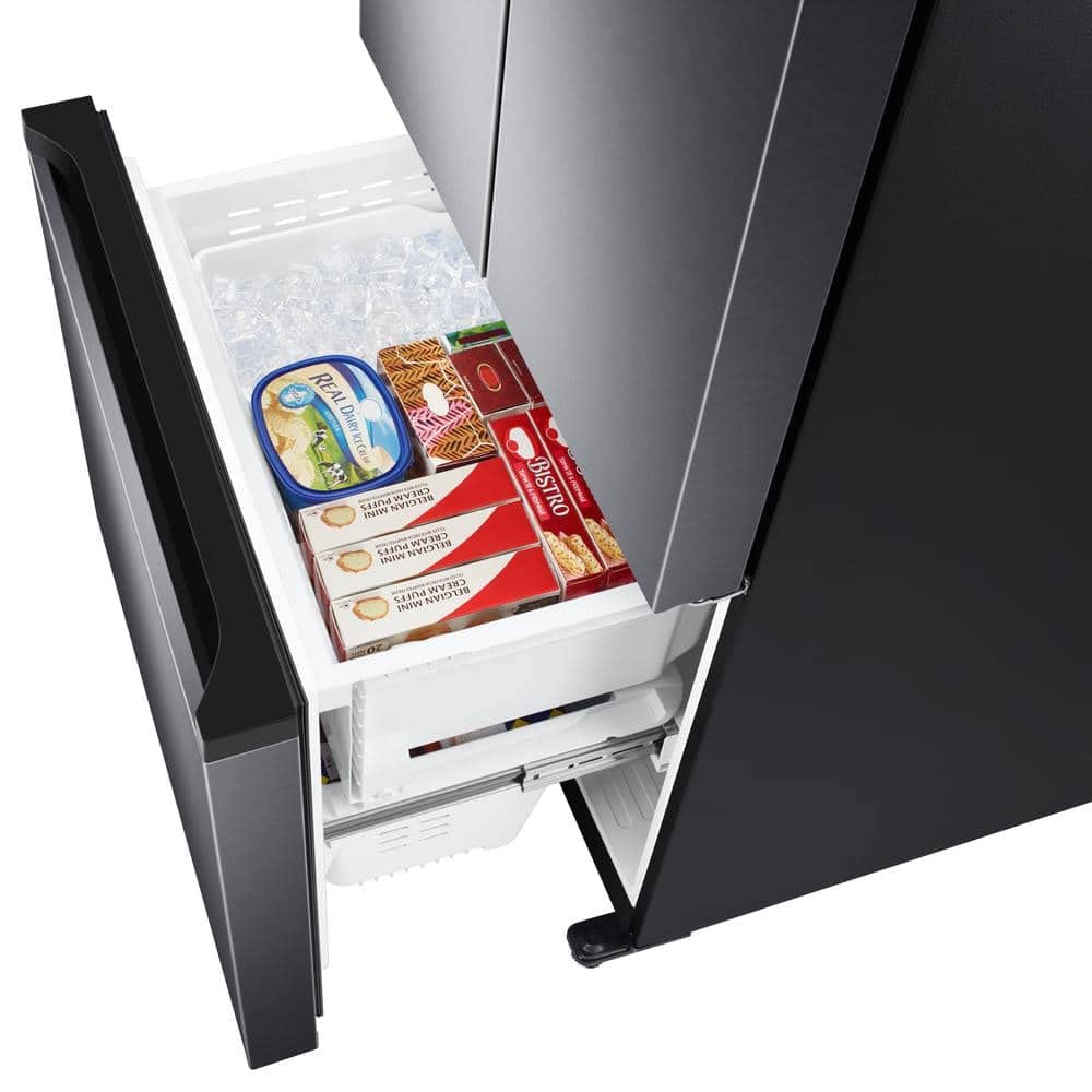 Холодильник SAMSUNG RF18A5101SG з французькими дверцятами, 18 куб. футів, Smart Counter Depth, чорний, з нержавіючої сталі