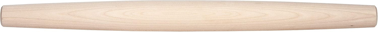 J.K. Adams Maple Wood Baking and Pastry French Rolling Pin for Pizza, Pie, Cookie Dough Roller, and More, 20.5" long x 1.75" diameter (COOP-FP1)