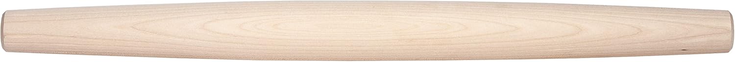 J.K. Adams Maple Wood Baking and Pastry French Rolling Pin for Pizza, Pie, Cookie Dough Roller, and More, 20.5" long x 1.75" diameter (COOP-FP1)