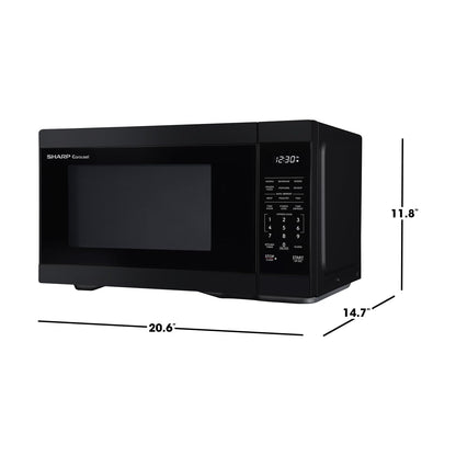 SHARP SMC1161KB Oven with Removable 12.4" Carousel Turntable, Cubic Feet, 1000 Watt Countertop Microwave, 1.1 CuFt, Black